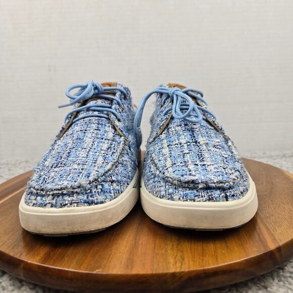 Twisted X Womens 9.5M Kicks Blue White Plaid ecoTweed Casual Loafer Sneaker - Picture 4 of 12